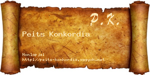 Peits Konkordia névjegykártya